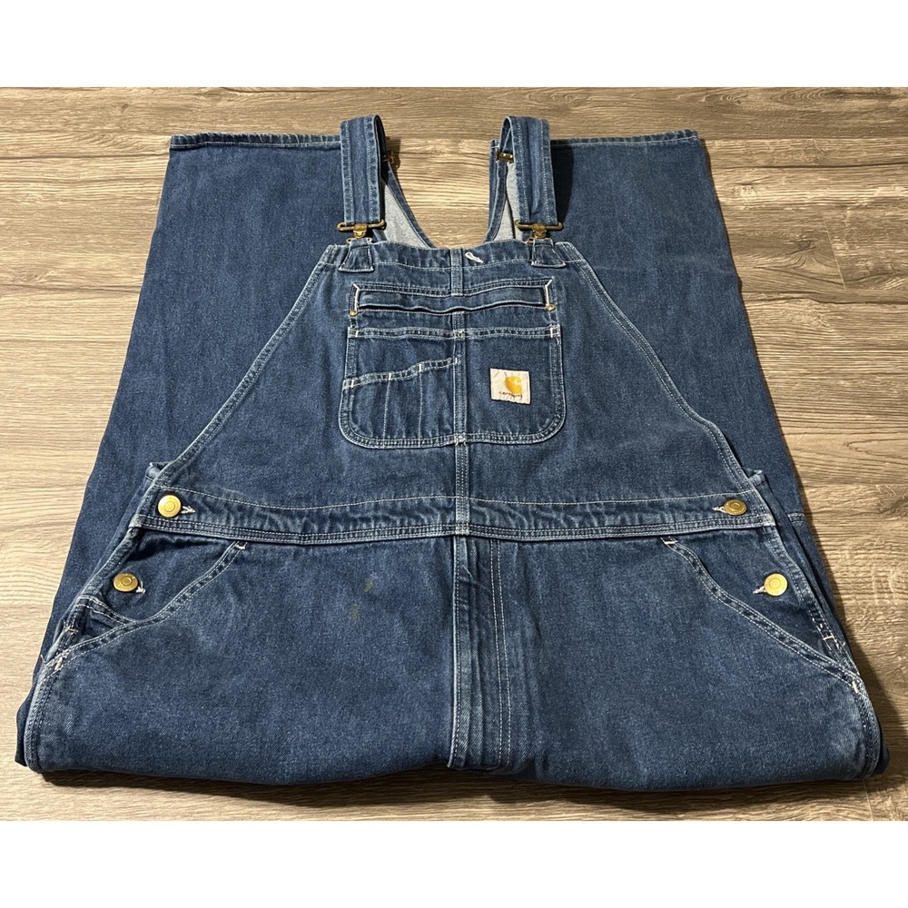 Carhartt Men's 104672 Loose Fit Denim Bib Overalls Size 40x28 (43x27)